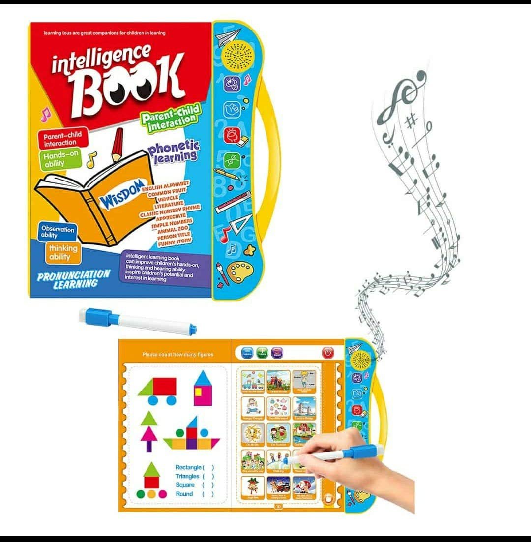 Kids smart book pages with learning buttons