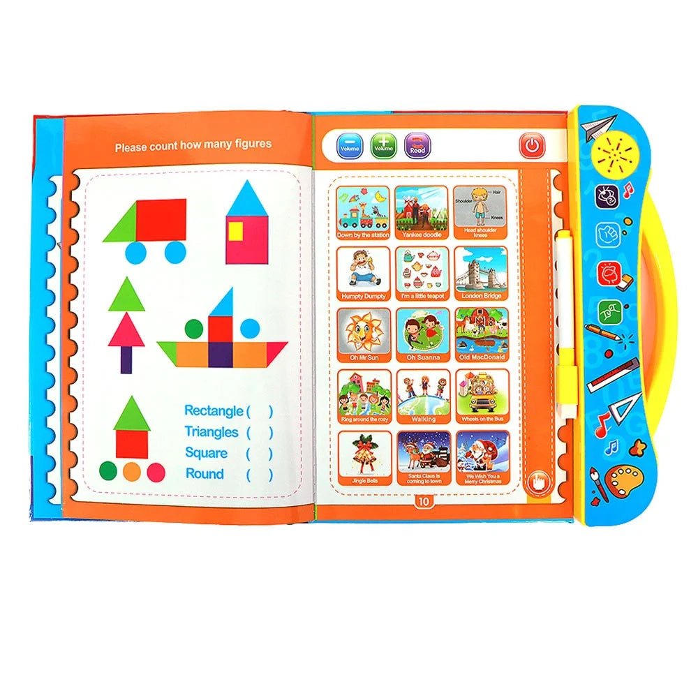Smart learning book for kids close up of pages
